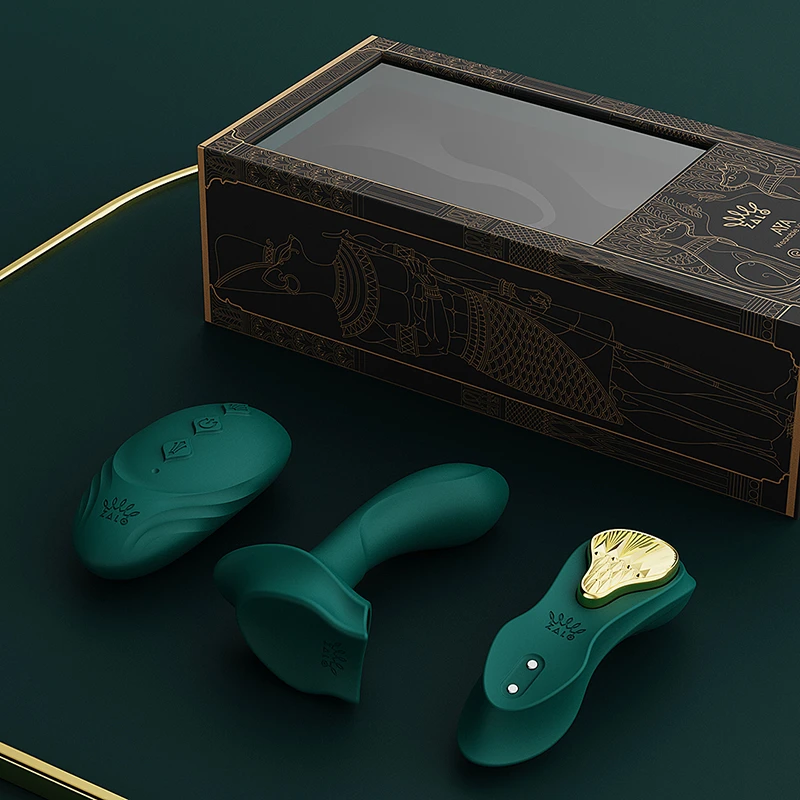 ZALO® Aya Wearable Vibrator features a bulbous tip to target the G-spot, with remote control in Turqouise Green color.