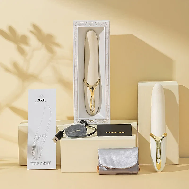 ZALO® Eve Oral Pleasure Vibrator with food-grade liquid silicone is as soft as the tongue in Ivory White color.