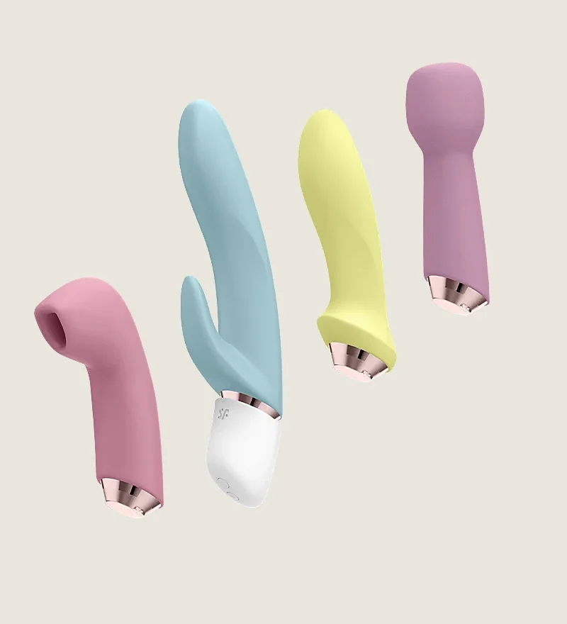 Satisfyer Marvelous Four set includes a rabbit vibrator, anal vibrator, massager and pressure wave vibrator.